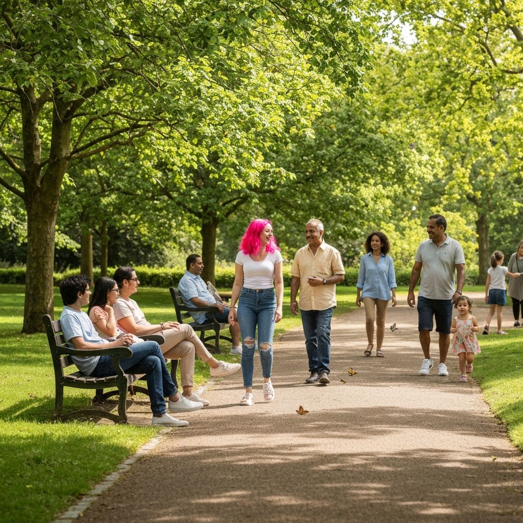 Menschen im Alltag bei verschiedenen Aktivitäten